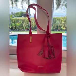Joy & Iman bag and coin purse, new no tags Barbie hot pink 100% leather exterior